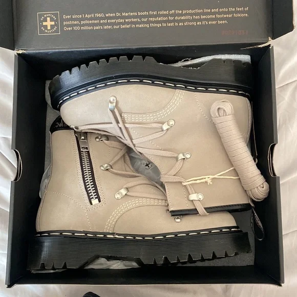 Rick Owens x Dr.Martens 1460 Bex Light Taupe - Picture 2 of 7